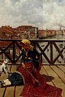 A Distraction On The Accademia Bridge, Venice by Franz Leo Ruben